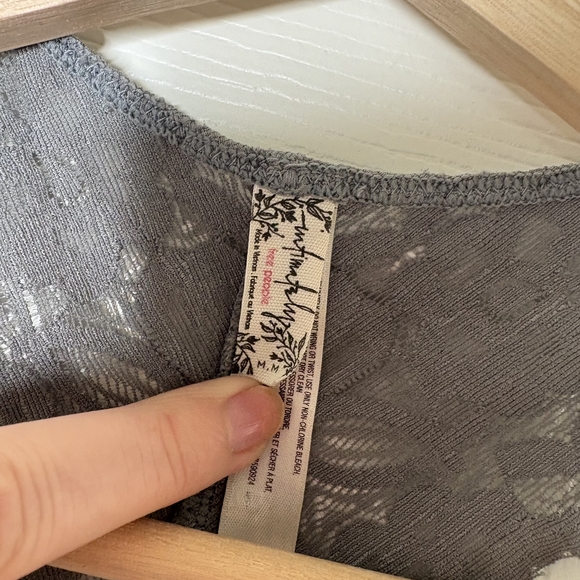 Free People Intimately Free People Grey Galloon Lace Bralette Size Medium - Picture 3 of 4